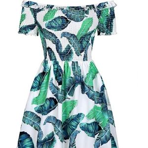 High Low Off Shoulder Dress, L